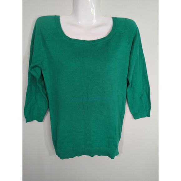 Zara Kelly Green Cotton Blend Scoop Neck Sweater Large Cozy Sweater Weather - Picture 1 of 7
